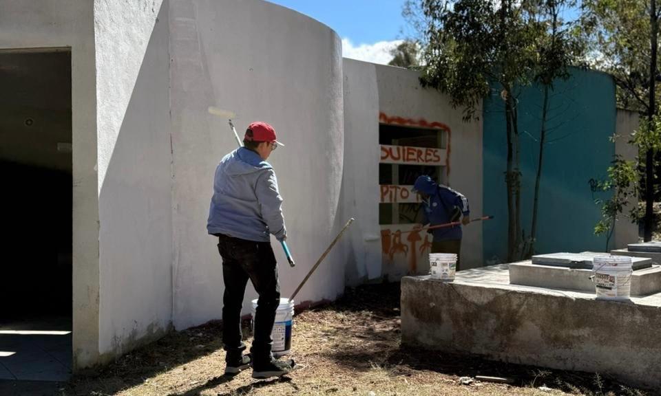 Ayuntamiento de Tlaxcala rehabilita módulo de sanitarios en el área natural La Ocotera en San Diego Metepec
